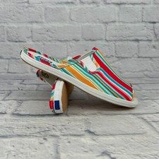 Keds Striped Canvas Hiking Women Size 8.5 Water Outoor Slide Sandal Slip Rainbow