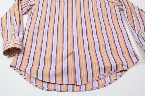 Robert Graham Shirt Mens Large Purple Pink Long Sleeve Button-Up Flip-Cuff - Picture 3 of 7