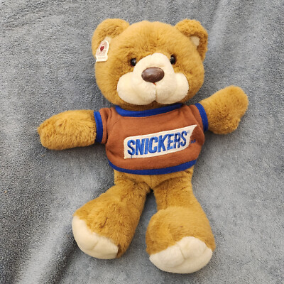 Vintage 1987 Mars Snickers CHOMPER 16  Plush Stuffed Teddy Bear Heartline