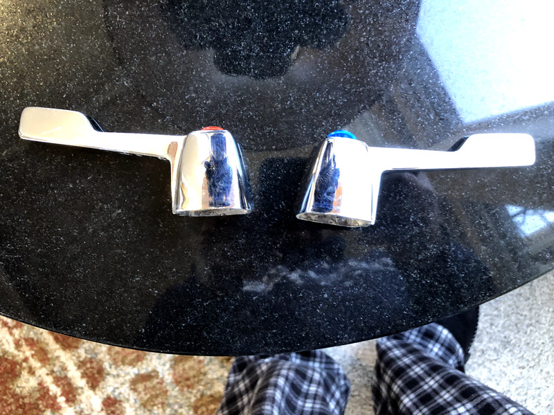 Faucet Handles, Chrome Wing Style
