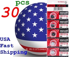 30 pcs CR1216 1216 LR1216 Maxell Card 3V Lithium Coin Battery with free trk 