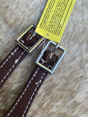 Pair Brown Top Grain Leather Western Saddle Stirrup Hobbles Horse Tack FREE SHIP - Picture 4 of 4