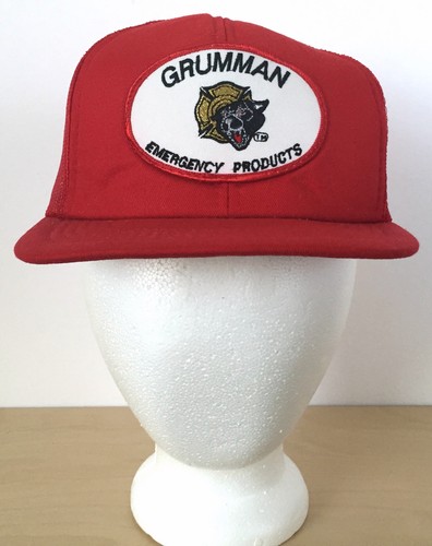 Vintage Grumman Emergency Products Panther Patch Hipster Trucker Cap Mesh Hat