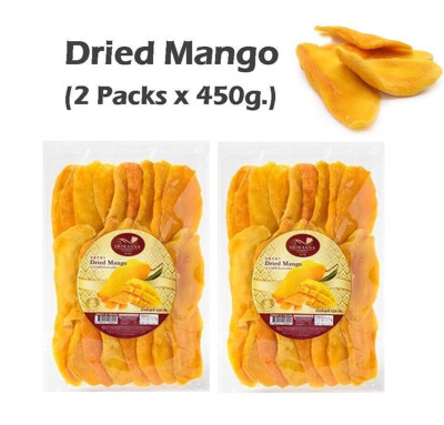 Thai Dried Mango Slices Soft Sweet Natural Fruit Snack Healthy Value Pack 2x450g