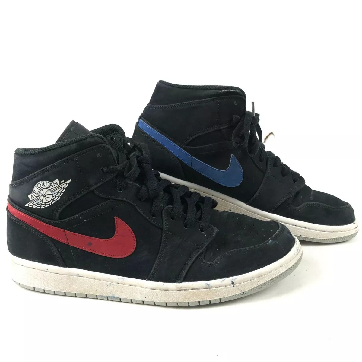Jordan red sale and blue shoes