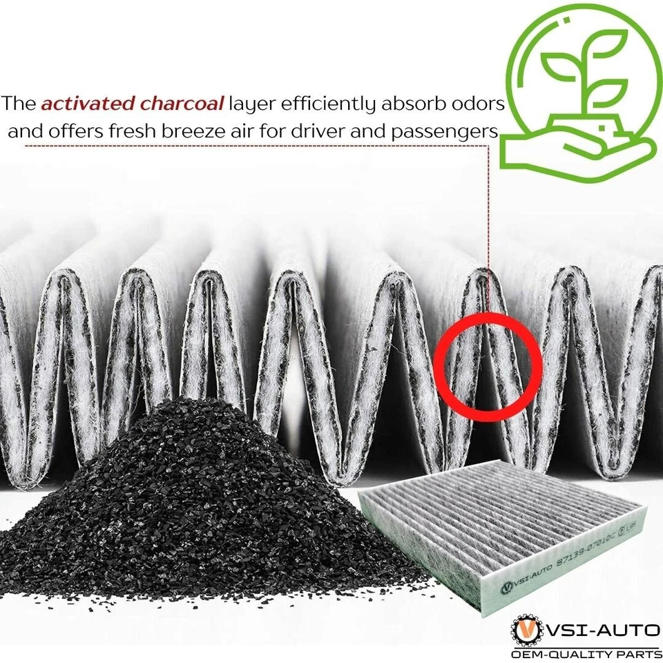 BULK 50 PCS Premium Cabin Charcoal Air Filter 87139-07010 C Activated Carbon - Image 2 of 4