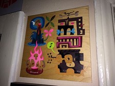 MILES THOMPSON ORIGINAL SIGNED TIKI PAINTING ON WOOD LOWBROW ART Very Rare! Shag