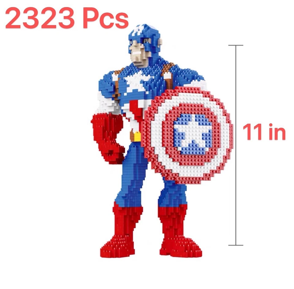 Superhéroe Capitán América Bloques Mágicos, 2323 Piezas Mini Bloques de Construcción Juego Regalo Foto 2 de 4