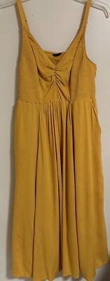 NWT Torrid Midi Lenny Smocked Bodice Dress Size 1X Yellow