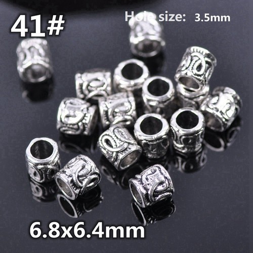 50pcs Tibetan Silver Color Metal Alloy Loose Spacer Beads Lot For Jewelry Making - Bild 51 von 59