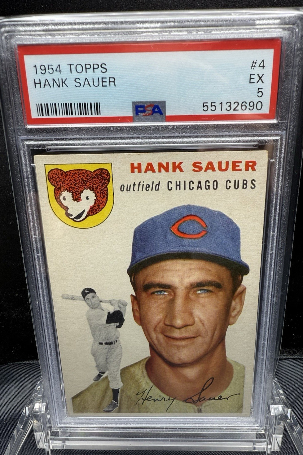 1954 TOPPS HANK SAUER #4 PSA 5