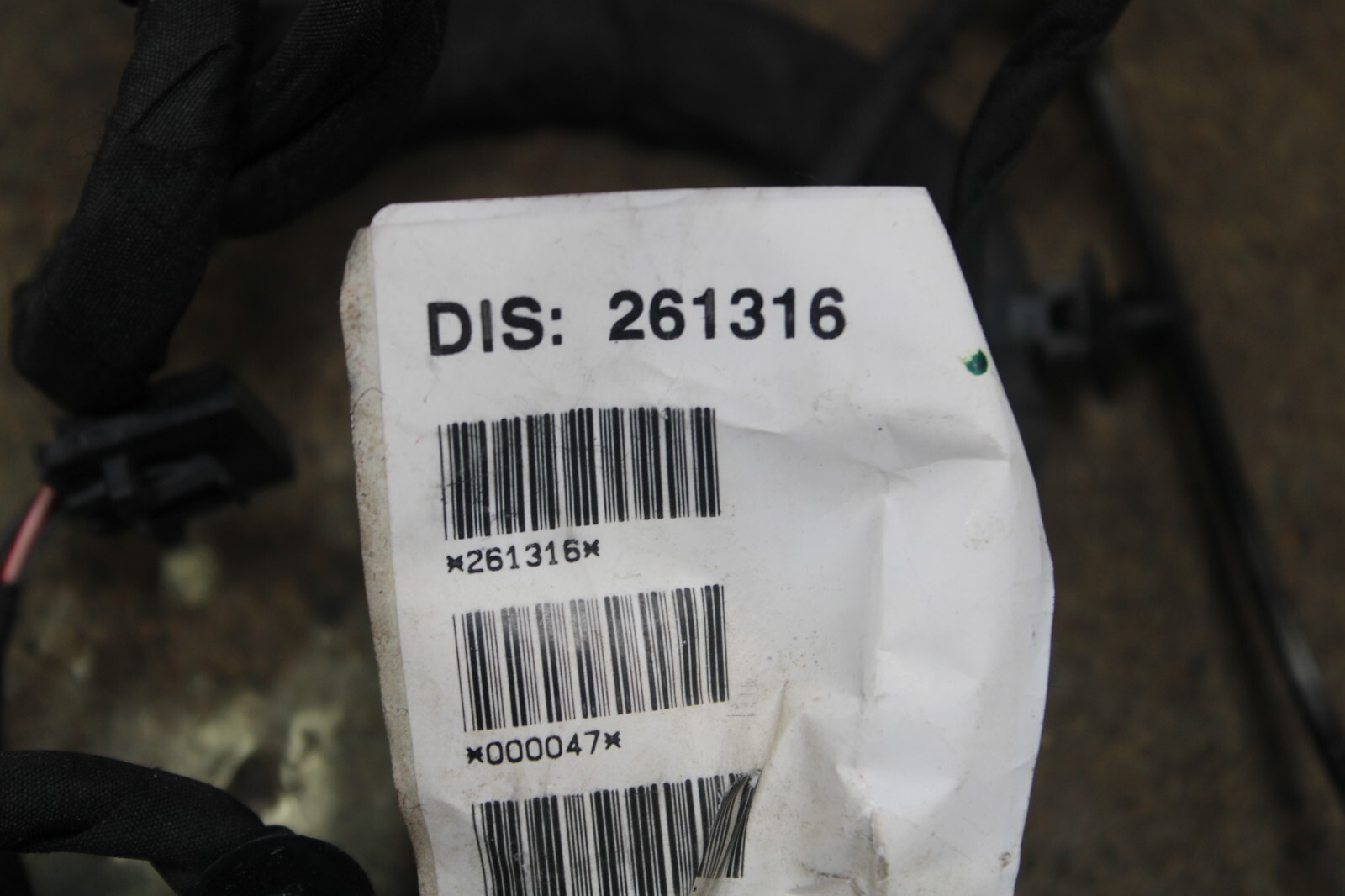 Ferrari 458 Italia, RH, Right, Door Wire Harness, Dmg, Used, P/N 261316