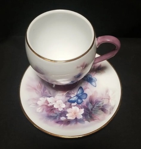 Lena Liu Blossoms & Butterflies Floral Tea Cup & Saucer Teleflora - Picture 3 of 7