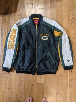Vintage Green Bay Packers NFL Football Leather Jacket Coat