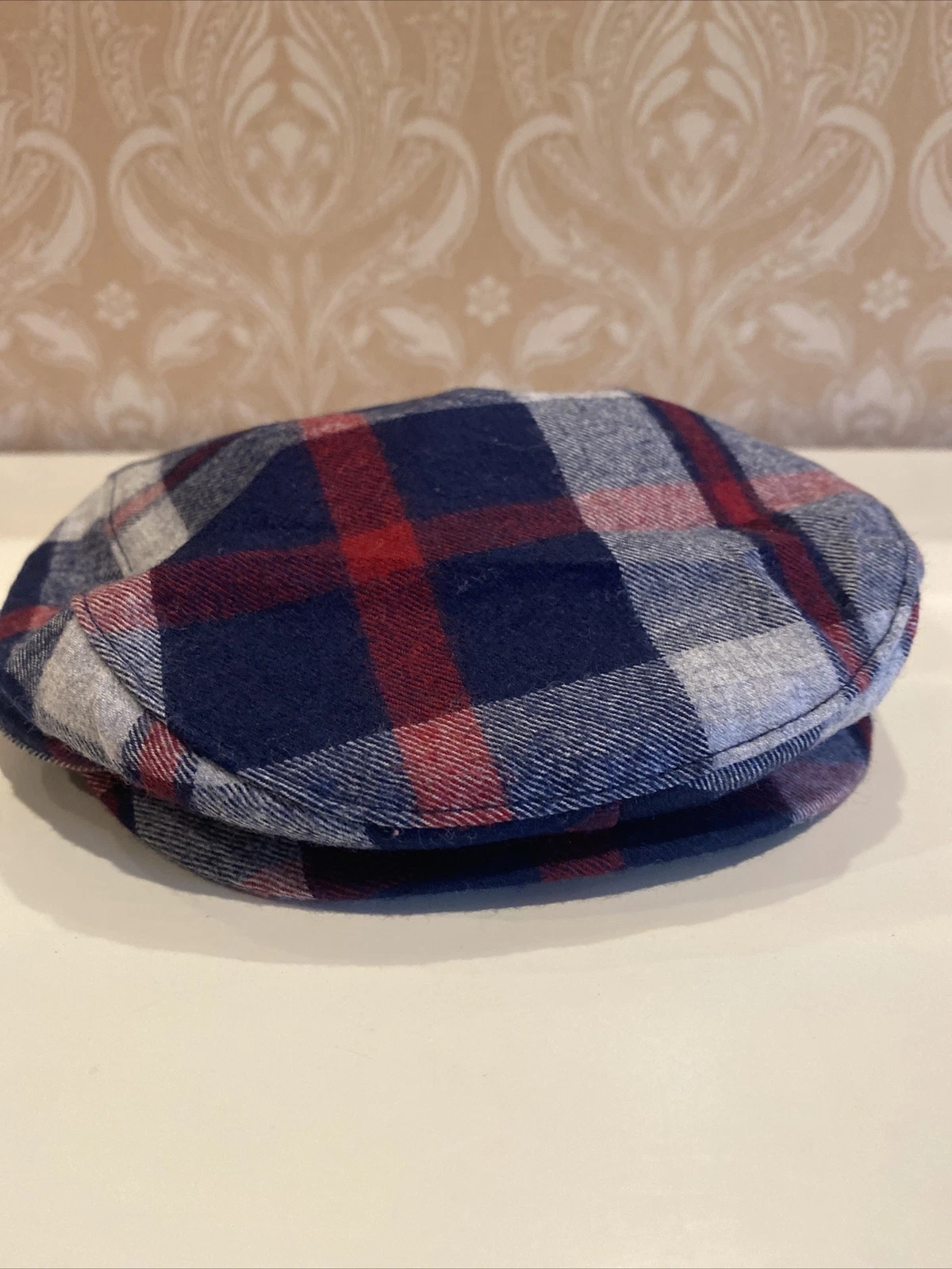 NEW Janie And Jack Baby Boy Size 12-24 Months Blue/ Red/ Gray 100% Wool Beret