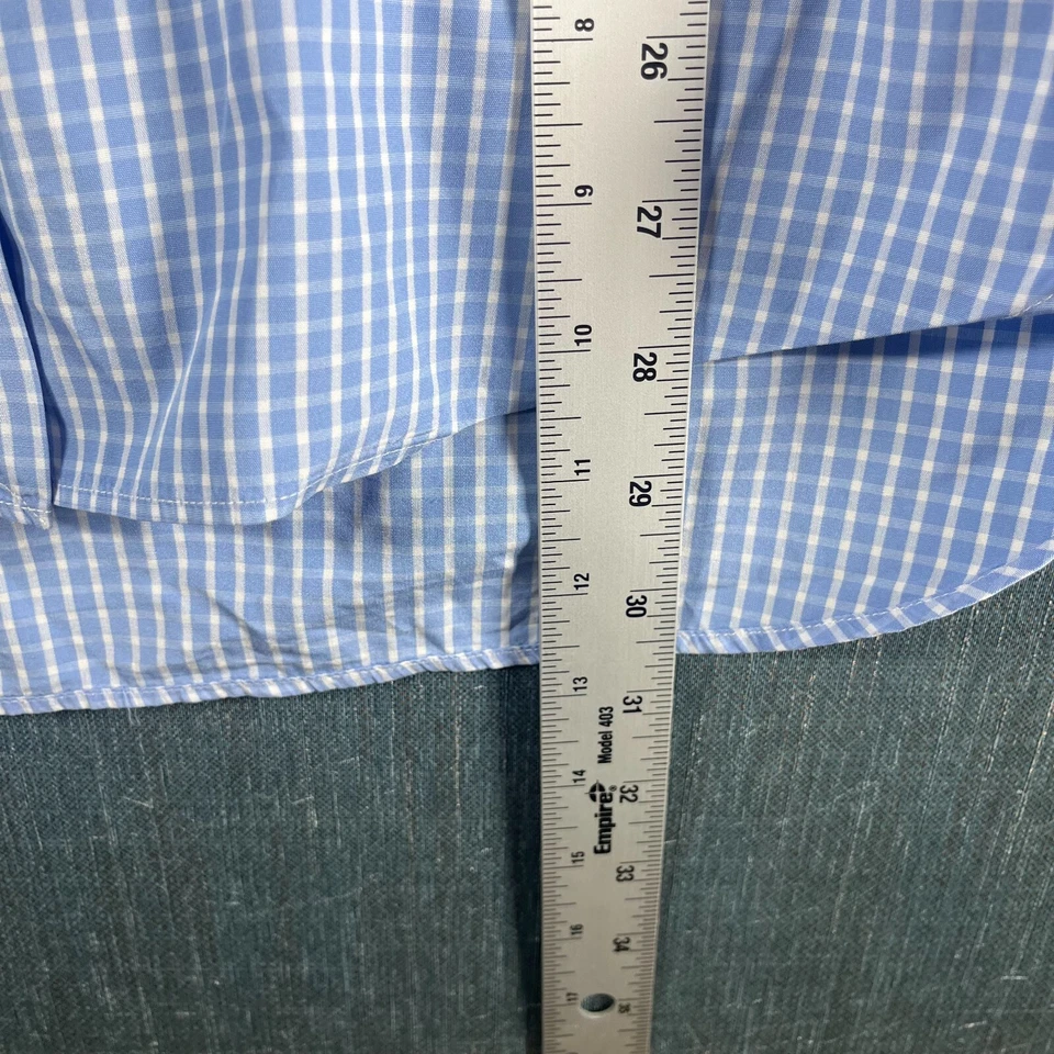 Camisa para hombre Culturata Thomas Mason talla L azul blanco a cuadros manga larga abotonada Foto 4 de 4