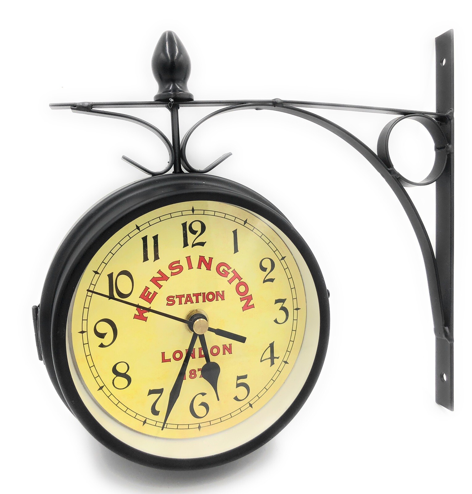 Double Sided Kensington Station London 187 Quartz Wall Clock Metal Working