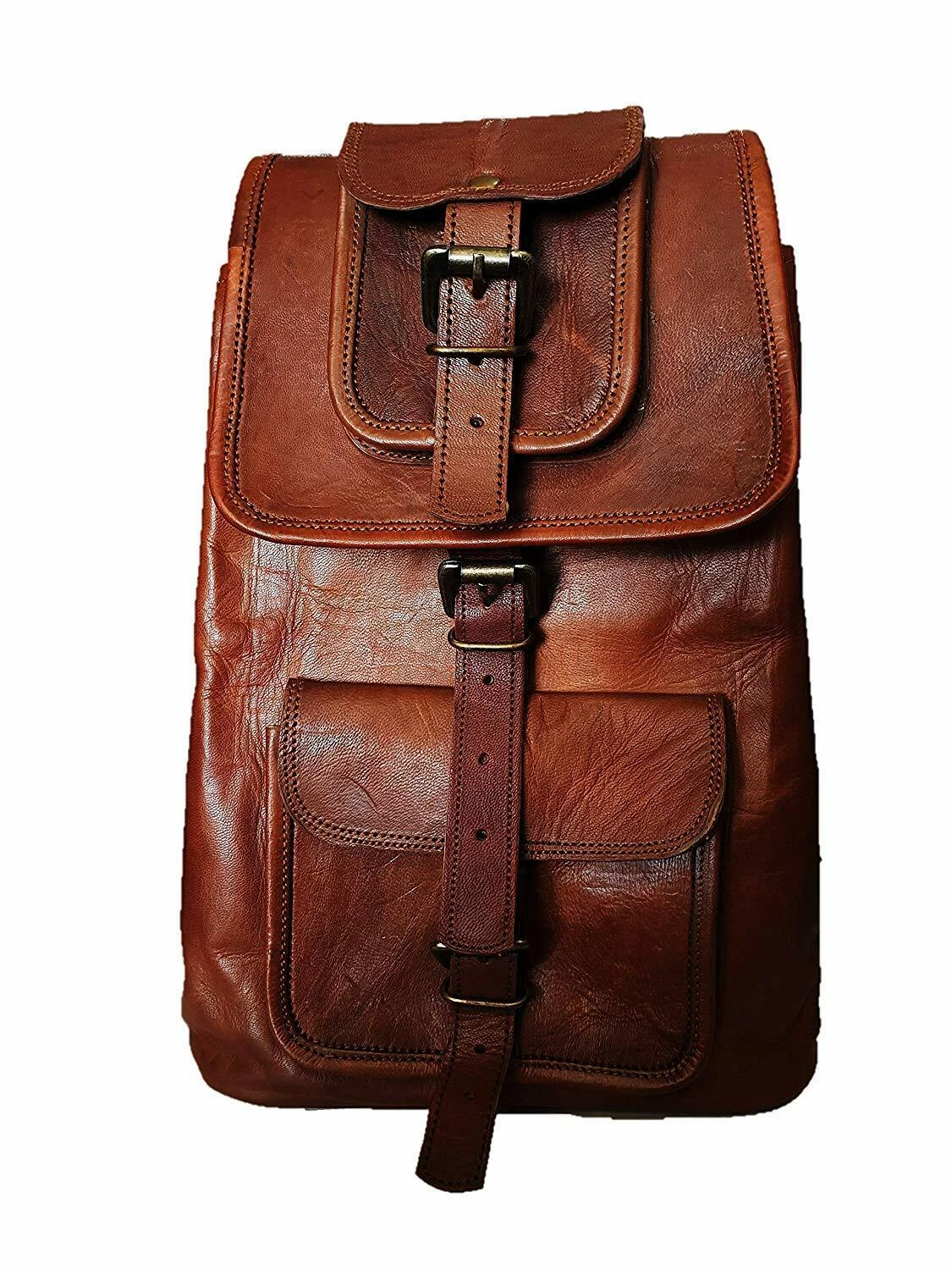 Men's Special Vintage Leather Backpack Rucksack Travel Sports School Hiking Bag