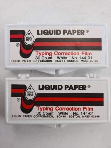 Lote de 2 películas correctoras de papel líquido, 30 unidades blancas, n.º 144-01 Vintage - Imagen 3 de 3