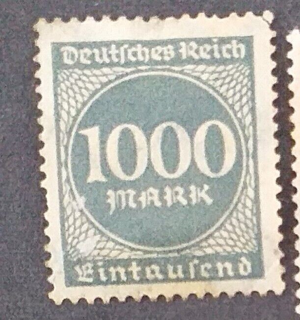 German Reich Empire Stamp 100 to 1000 mark 1923 Inflation Period Value