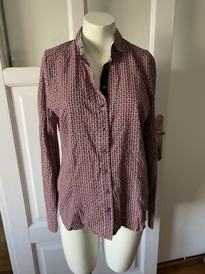 Eterna Ladies Blouse Print Size 36 Collared 