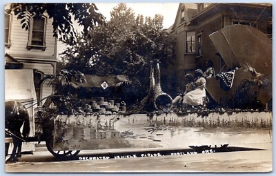 Postcard RPPC Portland OR Decorated Vehicle Parade Tillamook Cheese Co Float C23