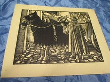 Druck , 20er Jahre ( Holzschnitt von Rudolf Schiestl ) , Antik Deko  / # 08