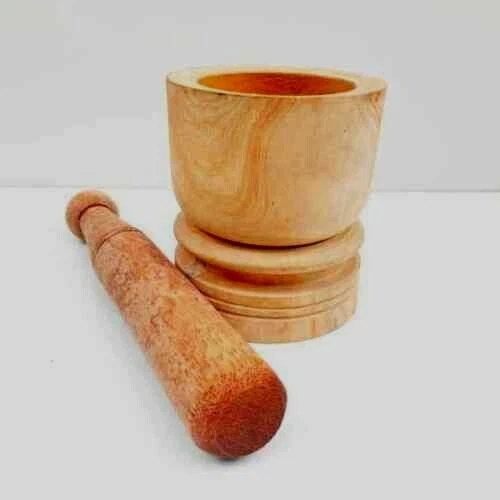 Wooden Motar & Pestle Kitchen Ware Handmade Mixing Grinding Tool Eco Friendly