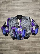 VINTAGE Picasso Reversible Jacket Arts Satin Bomber All Over Print Adult Large