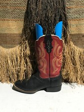 Justin Red and Black Western Boots US Women Size 7B