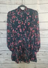 Express Floral High Neck Ruffle Dress