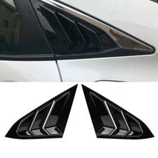 Quarter Window Louver Cover Trim For Honda Civic 2016-21 Side Vent Glossy Black