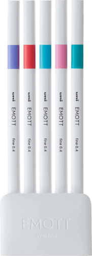 pennarelli Uni Emott Fine 0,4 Liner Disegno & Scrittura Penna Set 5 Colori No.5