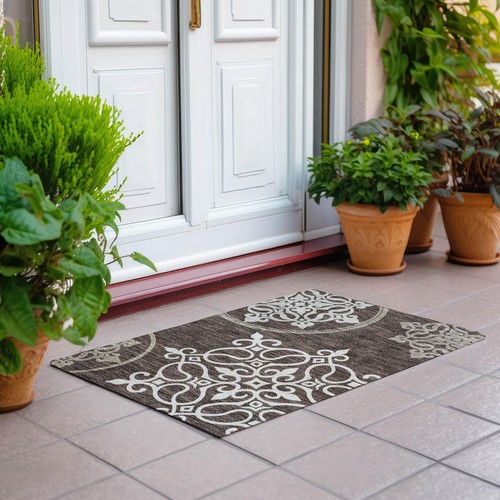 Addison Rugs Chantille ACN874 Chocolate 1'8" x 2'6" Indoor/Outdoor, Machine - Picture 5 of 5
