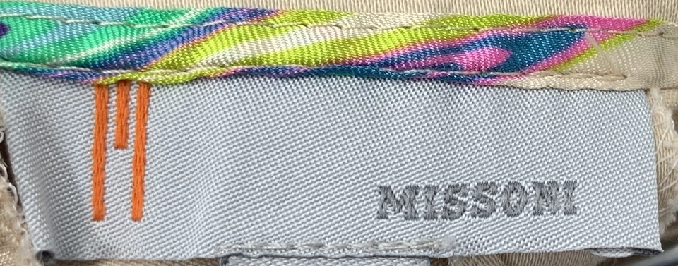 MIssoni Mujer Beige Frente Plano Pierna Recta Chino Pantalones Talla 6 Foto 3 de 4