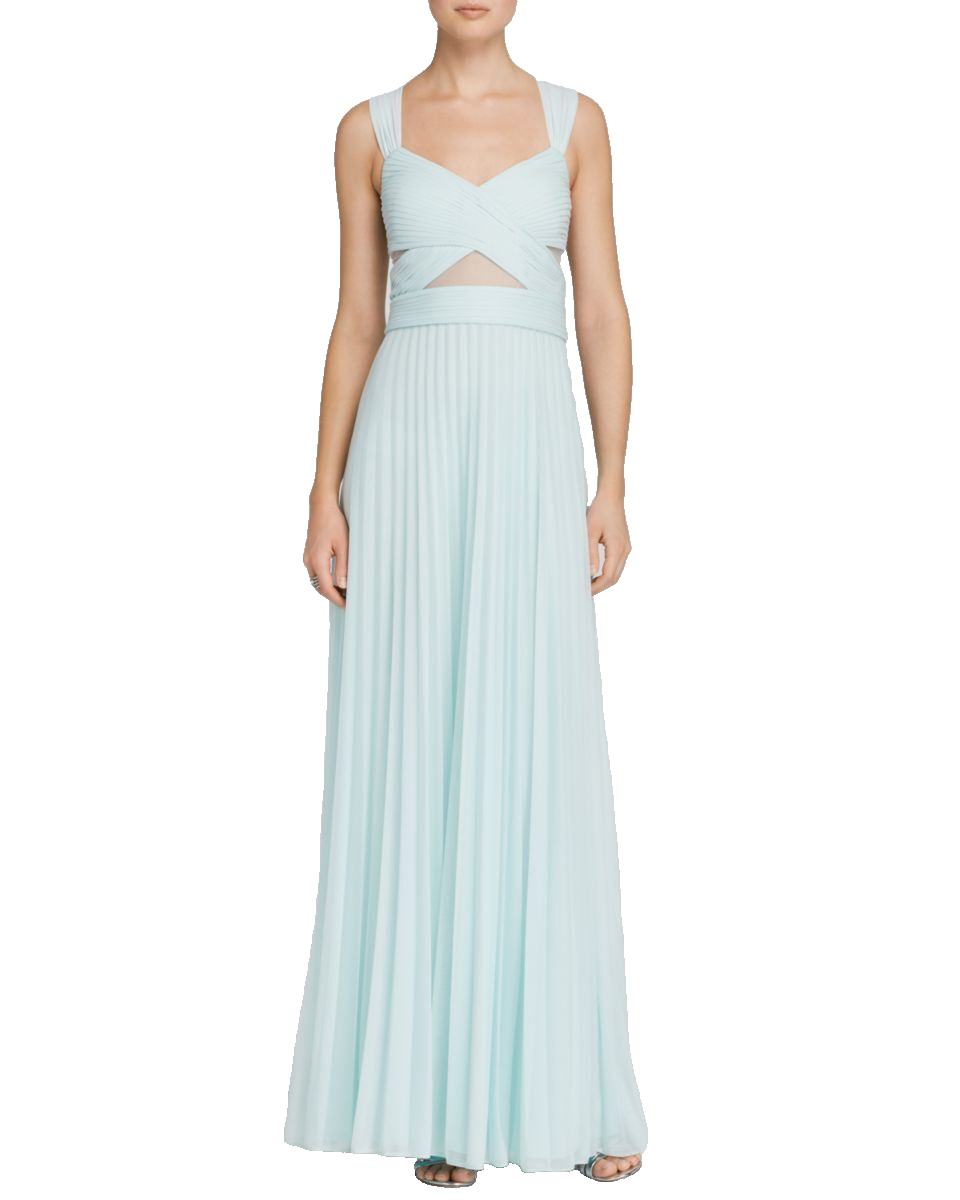 AQUA ~ Mint Chiffon Pleated Lace Inset Criss-Cross Evening Gown 6 NEW $238  | eBay