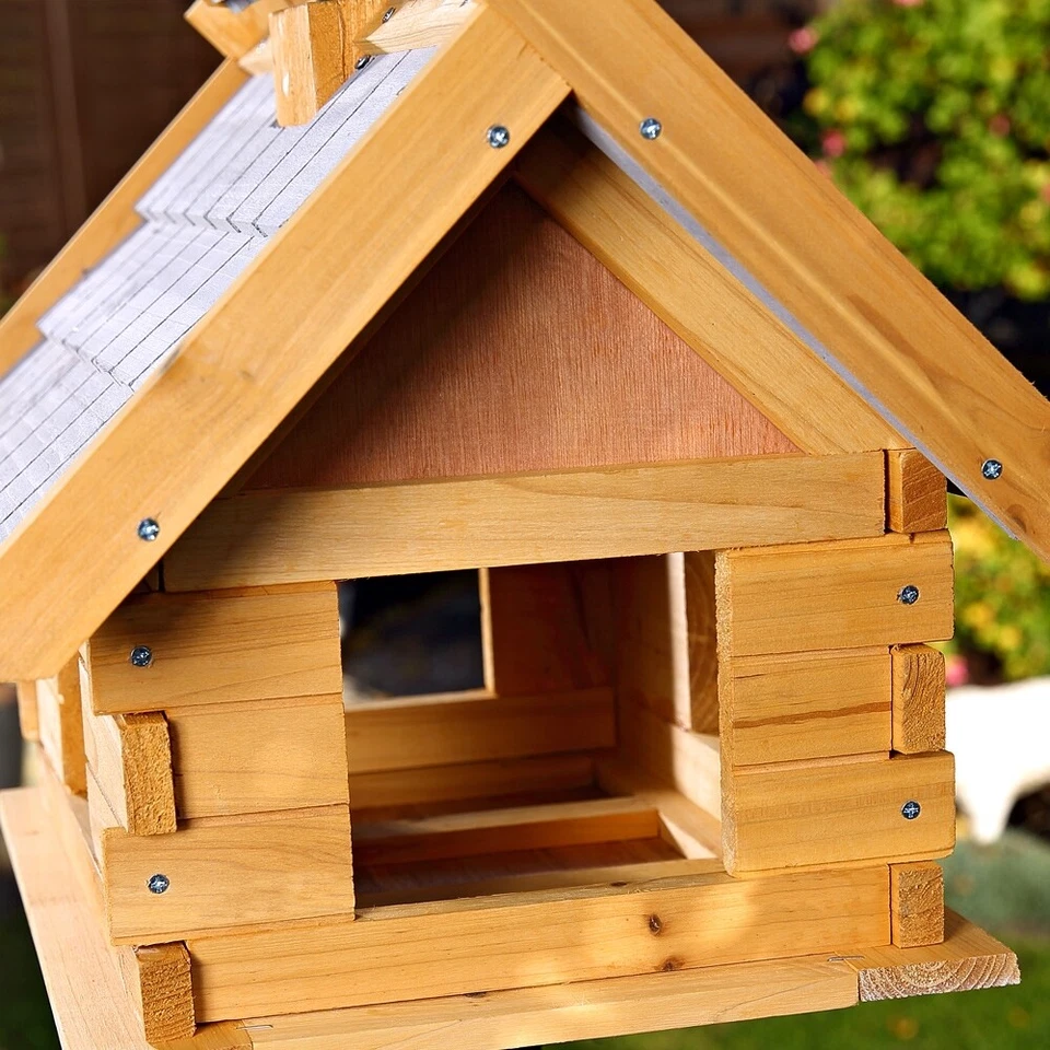 Vogelhaus Holz Vogelfutterhaus Vogelvilla Vogelhäuschen Futterstation ️ - Bild 2 von 4