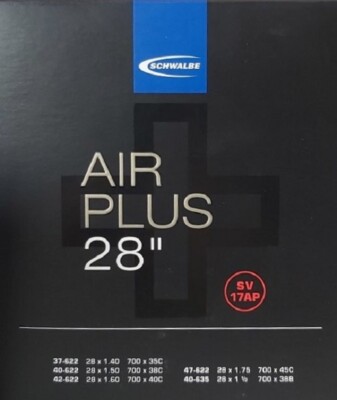 Schwalbe Fahrradschlauch SV Ventil Air Plus 28'' 40 mm Black SV17 AP