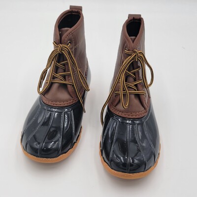Rubber Rain Boots Snow Boots Black And Brown Lace Up Man  display picture 3