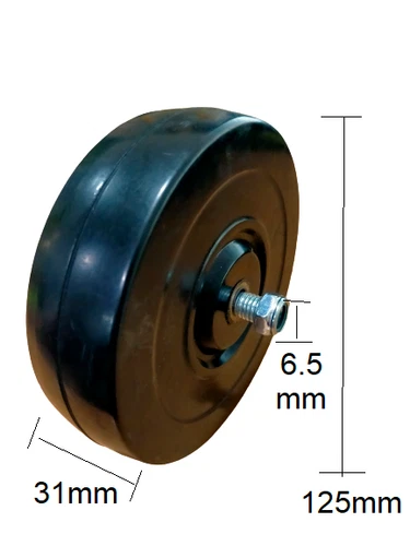 Gate wheel s for Metal or Timber Gates spare part rubber wheel 125mm hard castor - Picture 5 of 7