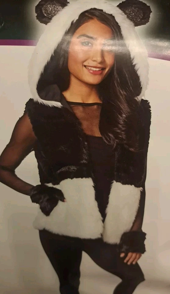  Chaleco PANDA Guantes con Capucha de Piel Sintética con Corazón Brillo y Brillo Orejas Adulto S/M 4-8 Foto 2 de 4