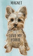 Love my Yorkie Magnet 4 Inch Auto Fridge Primitives By Kathy Gift