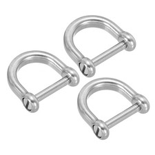 D-Ring Shackle, 3pcs 12mm Inside Width Stainless Steel U Shape Small Shackles