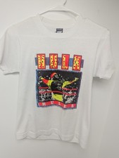 Vintage WWF Hulk Hogan Shirt Youth 14-16 White Neon 1990 Short Sleeve Hulk Rules
