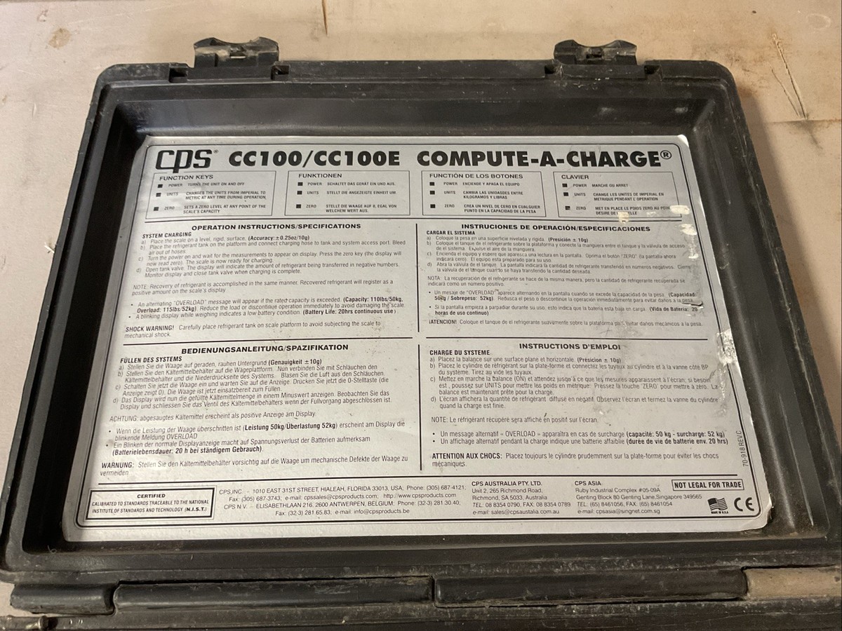 Fully Functional* CPS CC100 CC100E COMPUTE-A-CHARGE HVAC Tool | eBay