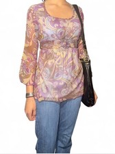 Limited Too purple and pink paisley blouse with a belt. Size 20