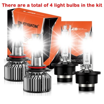 For Acura TL 1999-2014 Front LED HID Headlight High Low Beam 4×Bulbs white kit