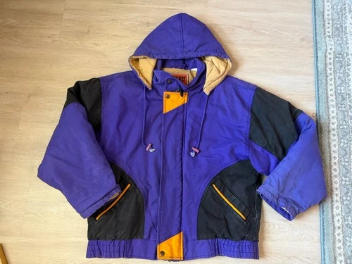 Vintage Colorblock Jacket  Size Small Purple Yellow Black - product listing photo