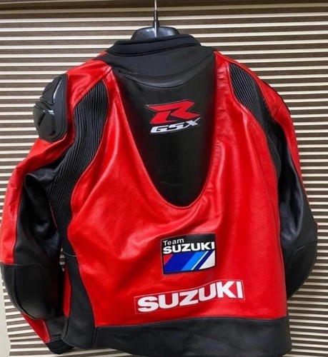 Men's Suzuki GSXR Leather Motorcycle Racing Jacket 3XL 50 Hydro Hump & Pads Incd - Picture 3 of 10