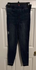 SPANX ANKLE SKINNY Distressed Blue pull-on Jeans Jeggings 20203R-Size Small